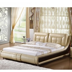 进口真皮床 1.8米1.5米双人床 皮艺婚床 厂家直销