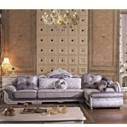 欧式布艺沙发 转角组合客厅L型简欧法式沙发