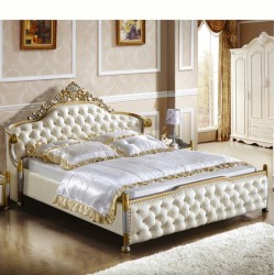 欧式真皮床 双人奢华法式床仙梦缘婚床