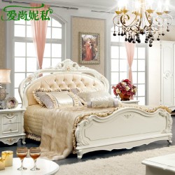 欧式皮床 法式双人床 公主床 皮艺床软床 婚床家具 803
