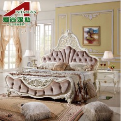 爱尚妮私 欧式布艺床 实木床 双人床1.8米 婚床 公主床 法式田园