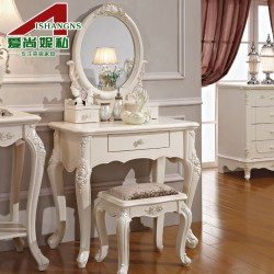 法式家具 化妆台桌 妆台实木梳妆台 简约现代田园梳妆台A