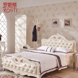 罗斯蒂 欧式家具欧式床双人床法式床公主床橡木实木床真皮床BT323