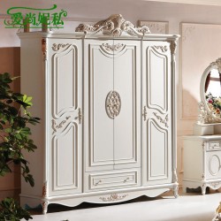 实木衣柜 法式大衣柜 整体衣橱储物柜 组合四门衣柜 801