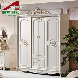 欧式四门衣柜 实木 简易橱衣柜 法式田园储物收纳柜 802