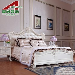 欧式双人床 1.8米皮艺床 法式公主床田园床 特价婚床806