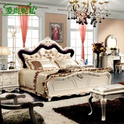 欧式床 布艺床 法式田园床 双人床1.8米 时尚公主床 801