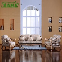 美式田园沙发 实木 小户型布艺沙发 客厅组合沙发J0968C