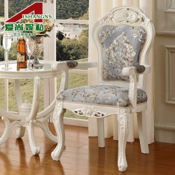 欧式家具布艺橡木餐椅 实木雕花椅子法式餐椅908/905/906