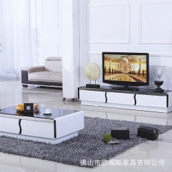 欧阁斯 厂家直销钢化玻璃电视柜现代客厅地柜式电视机柜烤漆地柜