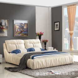 欧阁斯 现代简约1.5米 1.8米小户型 双人特价床 卧室婚床 布艺床