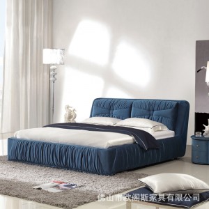 欧阁斯 现代简约 1.8米小户型 双人特价床 卧室婚床 布艺床