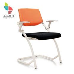 岚派新品时尚会议椅培训椅接待椅绒布烤漆高档椅子厂家直销LP612B