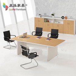 岚派2米2.4米板式简约现代长条桌培训桌中小型办公室会议桌厂家
