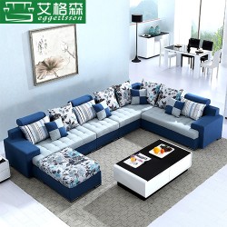 艾格森可拆洗布艺沙发组合 现代客厅大户型家具沙发地中海布沙发