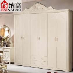 佰纳高家具 欧式衣柜 三四五六门大衣柜 法式实木衣柜  韩式衣柜