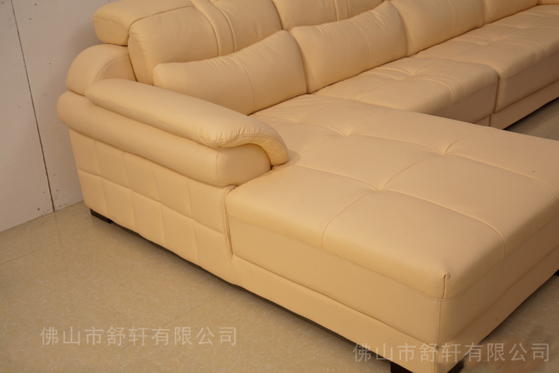 现代休闲真皮沙发进口高档牛皮中厚皮沙发客厅转角组合真皮沙发