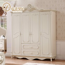 拉菲曼尼 欧式家具 田园实木质雕花四门组合衣柜 法式衣柜 FE011
