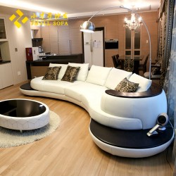 五包到家 真皮沙发 客厅组合头层牛皮 皮艺沙发弧形现代创意家具