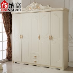 佰纳高家具欧式衣柜 四门组合衣柜 板式衣柜 法式家具整体衣柜G15