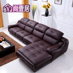 尚壹居沙发 真皮沙发 现代头层牛皮客厅组合转角沙发品牌家具 26