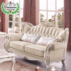 法拉丹顿 欧式沙发 真皮组合 全实木雕花小牛皮 法式高档客厅家具