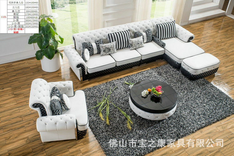 热销推荐休闲欧式沙发 佛山欧式沙发 欧式真皮沙发加工