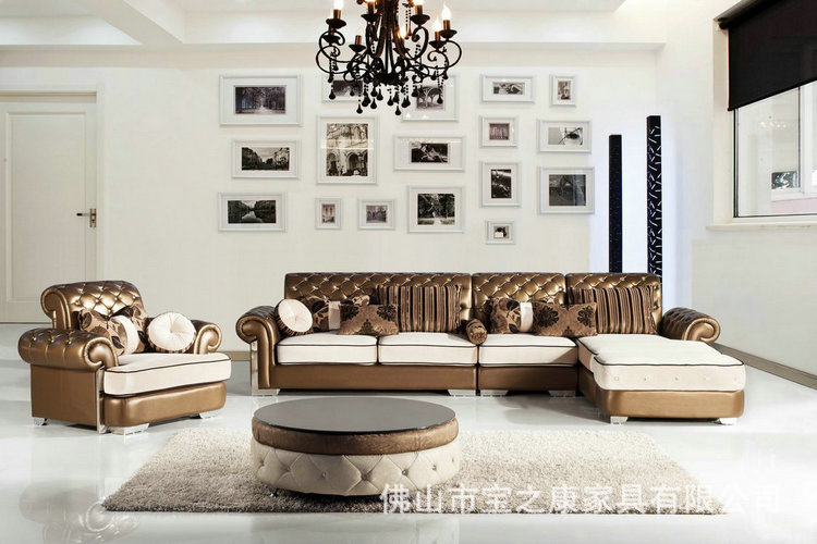 热销推荐休闲欧式沙发 佛山欧式沙发 欧式真皮沙发加工