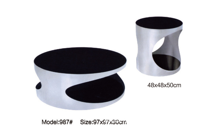 专业生产办公圆形茶几 玻璃茶几 五金玻璃茶几 茶几加工