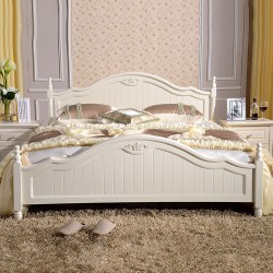 长期供应实木双人床 新款实木床 田园公主床 实木床批发