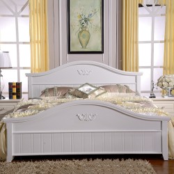 批发供应实木双人田园床 象牙白色床 新款实木床 公主床