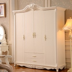 全是美 欧式衣柜 田园法式衣柜 象牙白色三四门大衣柜厂家直销