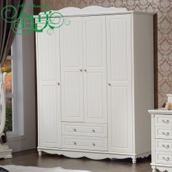 专业供应四门实木衣柜 韩式实木衣柜 白色实木衣柜 韩式实木衣柜