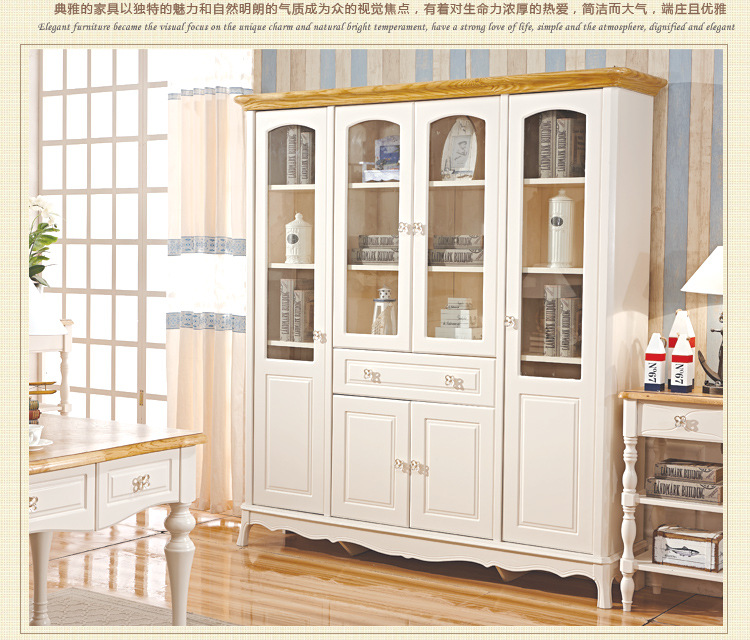 罗曼法式地中海书柜 现代实木组合书房卧室柜子 价格优惠