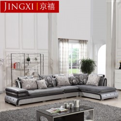 佛山沙发高档现代欧式皮布艺沙发大小户型客厅时尚贵妃L型布艺组合