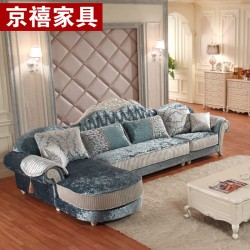 佛山欧式沙发 欧式高档客厅沙发  贵妃时尚布艺沙发组合