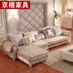 深圳欧式沙发组合  客厅欧式转角贵妃沙发厂家