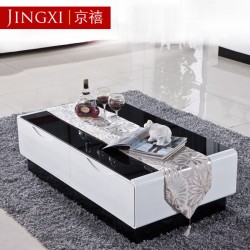 京禧  现代简约时尚茶几 客厅时尚黑色钢化玻璃烤漆 茶几