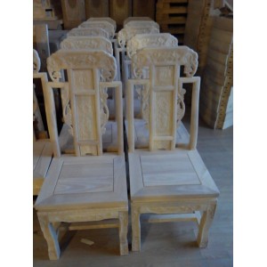 全橡木仿古雕花仿红木餐椅|白坯餐椅|橡木餐椅