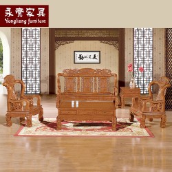 【濠亮家具】古典红木沙发 批发生产 供应茶色万代辉煌红木沙发