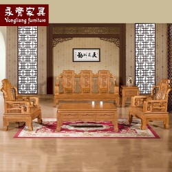 【濠亮家具】客厅成套沙发 批发生产 供应吉祥汉宫客厅沙发 批发