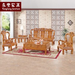 【濠亮家具】红木沙发厂家 大量批发茶色福禄寿5件套红木沙发