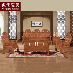 【濠亮家具】红木五件套沙发 质量保证 供应批发茶色中如意沙发