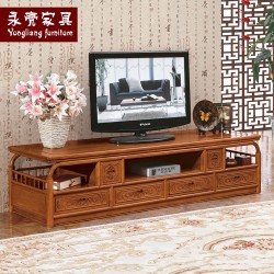 【濠亮家具】茶色实木电视柜 供应高质量茶色2米富贵电视柜 批发