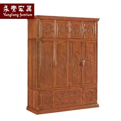 【濠亮家具】四门实木衣柜 厂家批发生产 供应四门实木衣柜 批发