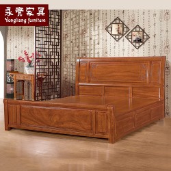 【濠亮家具】茶色实木床 批发供应茶色1.8米法式大床 厂家直销