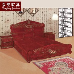 【濠亮家具】实木床批发 供应批发1.8米明月大床 高质量 厂家直销