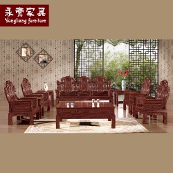 【濠亮家具】南美酸枝沙发 质量保证 批发供应南美酸枝大奔11件套