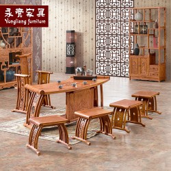 【濠亮家具】实木扇形茶台 厂家供应非洲黄花梨扇形茶台 厂家直销