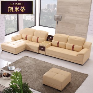 现代简约大小户型客厅沙发组合佛山真皮沙发休闲转角皮艺沙发特价